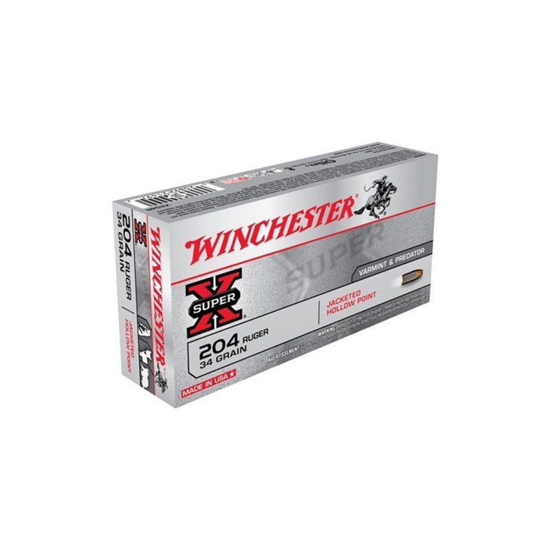 Winchester Super-X 204 Ruger 34 Grain Jacketed Hollow Point