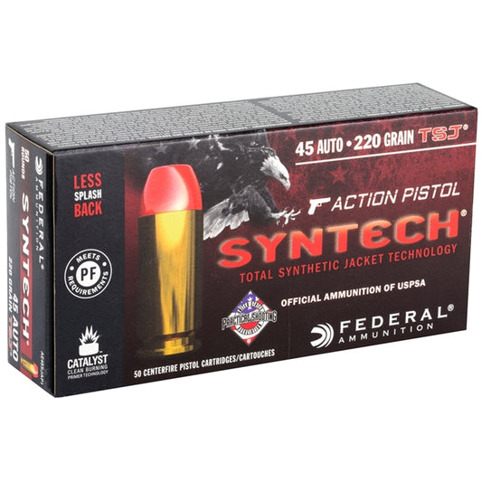 Federal Action Pistol Syntech 45 ACP AUTO Ammo 220 Grain Total Synthetic Jacket