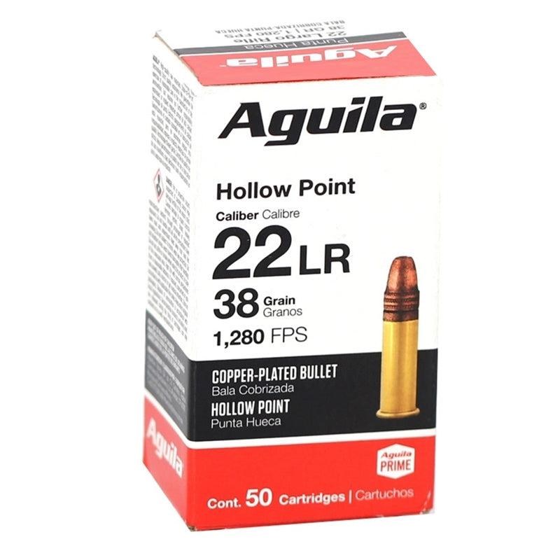 Aguila 22 Long Rifle Ammo 38 Grain High Velocity Hollow Point