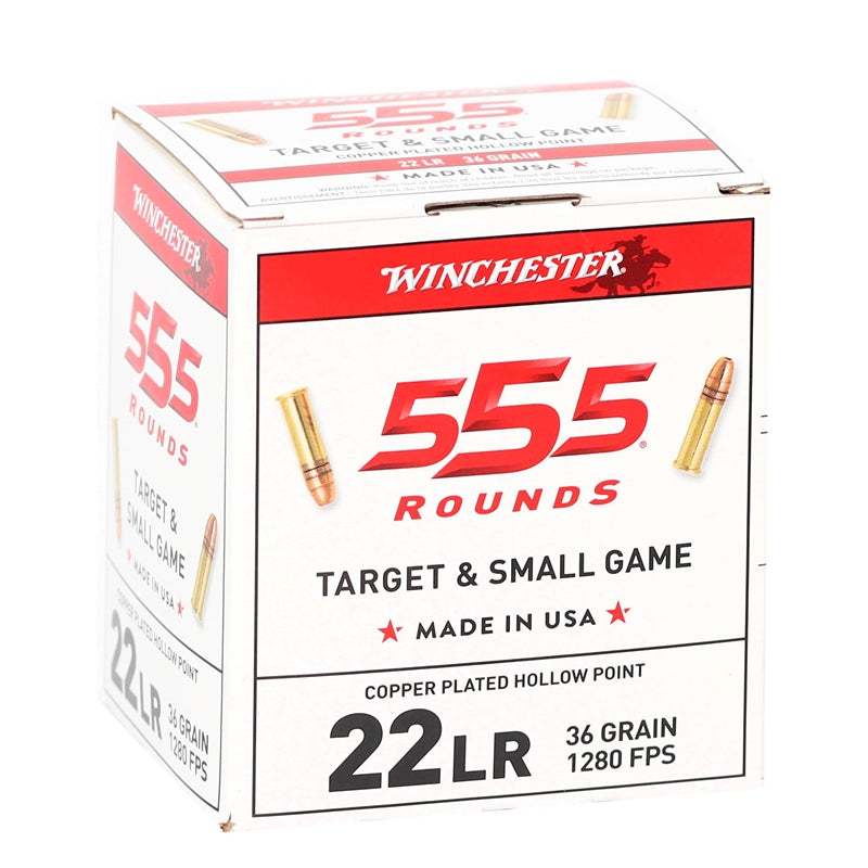 Winchester 22 Long Rifle Ammo 36 Grain Plated Lead Hollow Point 555 Round Box