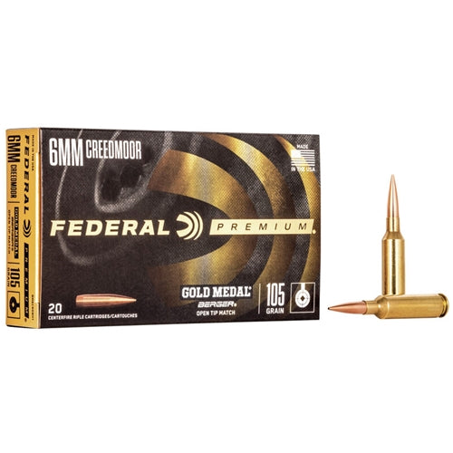 Federal Gold Medal Berger 6mm Creedmoor Ammo 105 Grain Hybrid OTMBT