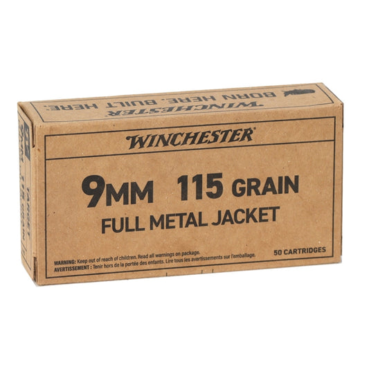 Winchester Service Grade 9mm Luger Ammo 115 Grain Full Metal Jacket