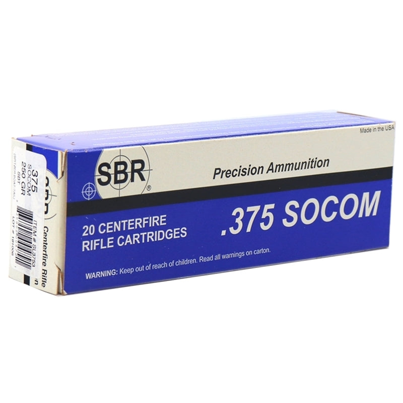 SBR 375 SOCOM Ammo 250 Grain Sierra Spitzer Boat Tail Box