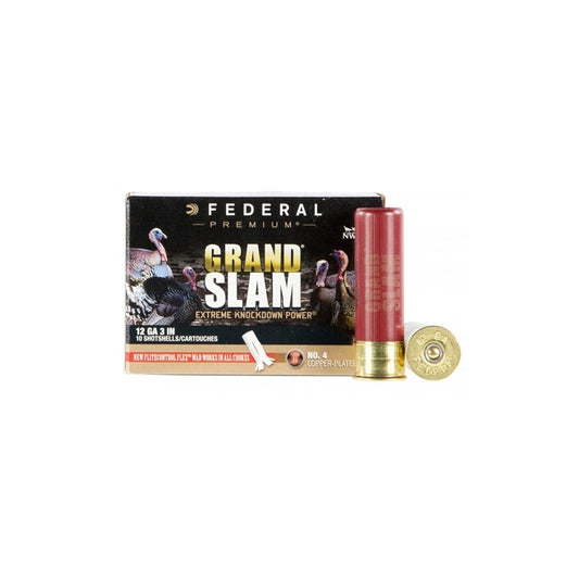 Federal Grand Slam Turkey 4DE 12 Gauge 3" 1-3/4oz #4 Shot FlightControl Flex Wad