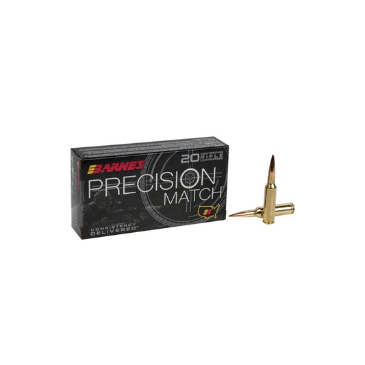 Barnes Precision Match 6mm Creedmoor Ammo 112 Grain OTM Boat Tail Projectil