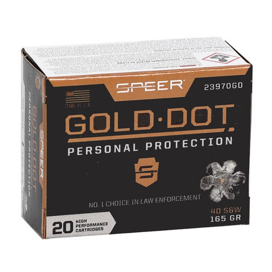 Speer Gold Dot 40 S&W Ammo 165 Grain Jacketed Hollow Point