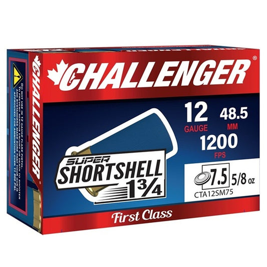 Challenger SUPER SHORTSHELL 12 Gauge Ammo 1-3/4" 5/8oz. #7 1/2 Birdshot