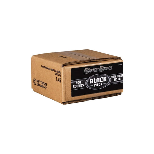 CCI Blazer Brass Black Pack 9mm Luger Ammo 115 Grain FMJ 500 Rounds