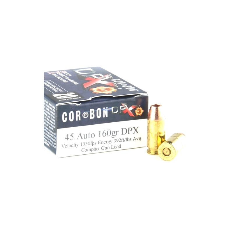 Cor-Bon DPX 45 ACP AUTO Ammo 160 Grain DPX Hollow Point