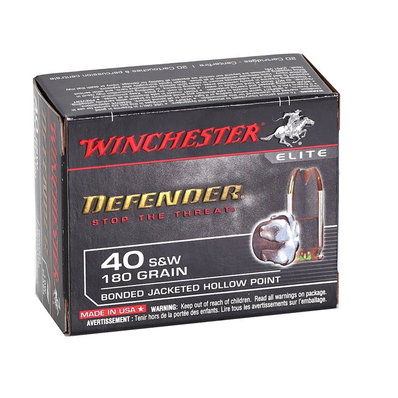 Winchester PDX1 40 S&W Ammo 180 Grain Bonded Jacketed Hollow Point