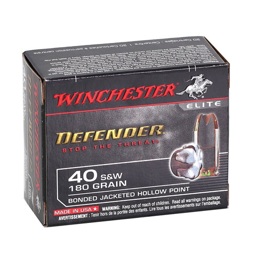 Winchester PDX1 40 S&W Ammo 180 Grain Bonded Jacketed Hollow Point