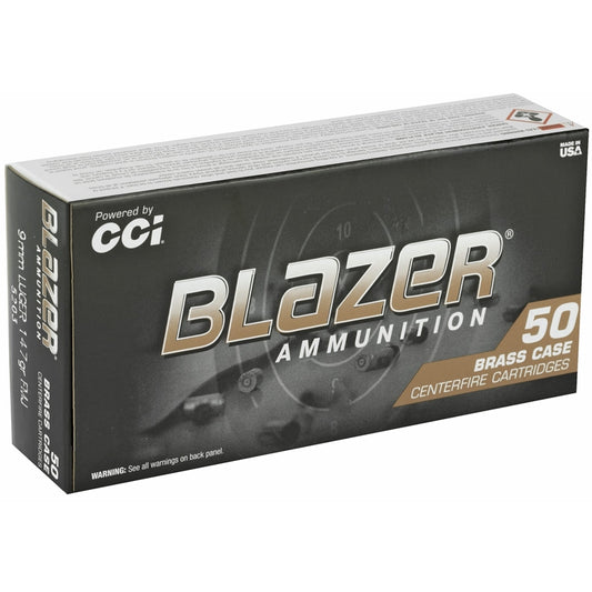 CCI Blazer Brass 9mm Luger Ammo 147 Grain Full Metal Jacket