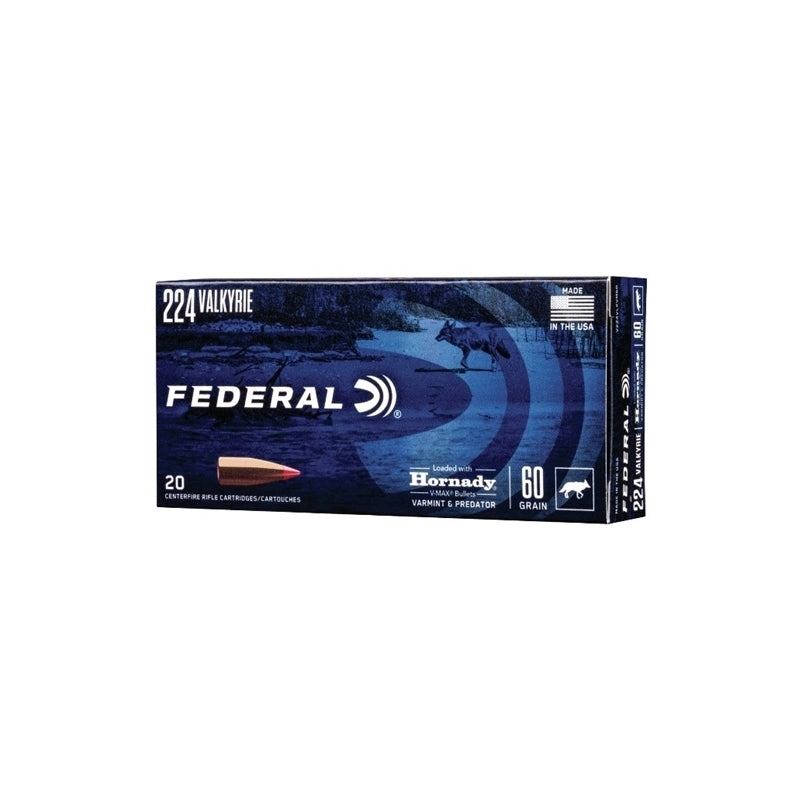 Federal 224 Valkyrie Ammo 60 Grain Hornady V-Max