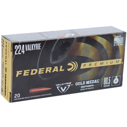 Federal Gold Medal 224 Valkyrie Ammo 80.5 Grain Berger Hybrid