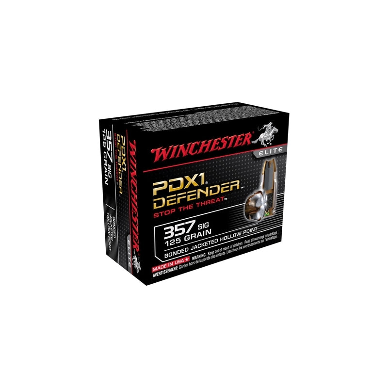 Winchester Defender PDX1 357 Sig 125 Grain Bonded Jacketed Hollow Point