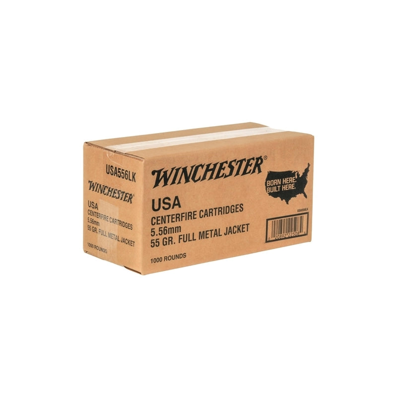 Winchester USA 5.56mm NATO Ammo 55 Grain FMJ Bulk 1000 Rounds