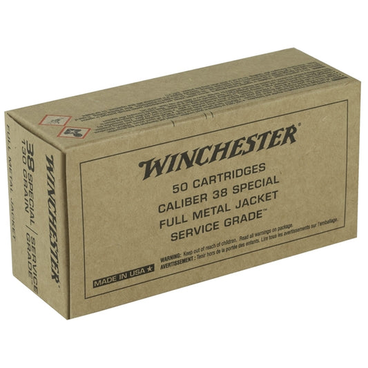 Winchester Military Service Grade 38 Special Ammo 130 Grain Full Metal Jacket