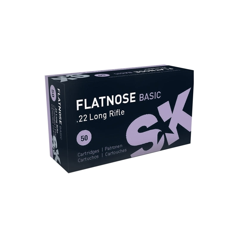 SK Flatnose Basic 22 Long Rifle Ammo 40 Grain Flat Round Nose