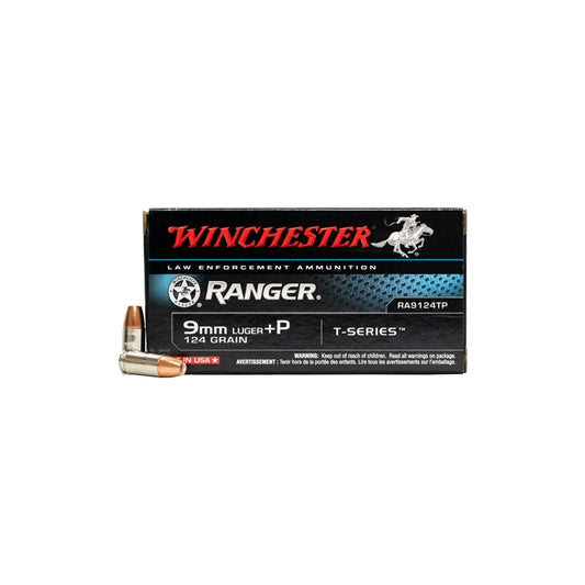 Winchester Ranger 9mm Luger 124 Grain +P T-Series Jacketed Hollow Point