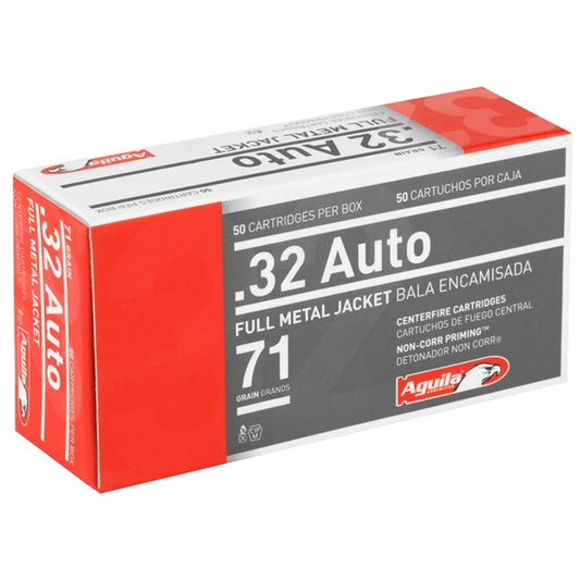 Aguila Pistol 32 ACP Auto Ammo 71 Grain Full Metal Jacket