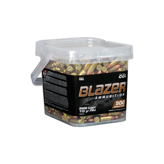 CCI Blazer Brass 9mm Luger Ammo 115 Grain FMJ 500 Round Bucket