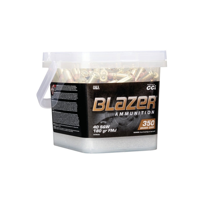 CCI Blazer Brass 40 S&W Ammo 180 Grain FMJ 350 Round Bucket