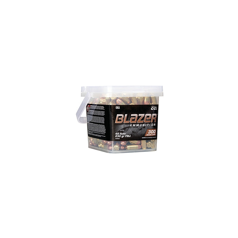 CCI Blazer Pack 45 ACP Ammo 230 Grain FMJ 300 Round Bucket