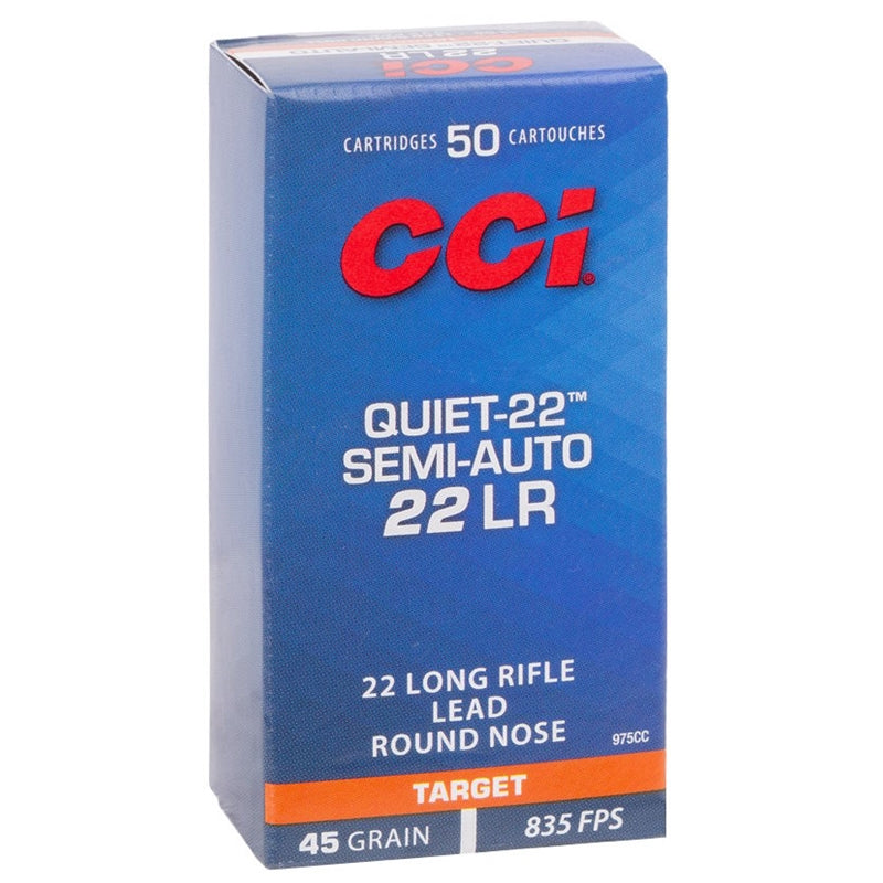 CCI Target & Plinking Quiet 22 Long Rifle Ammo 45 Grain Lead Round Nose