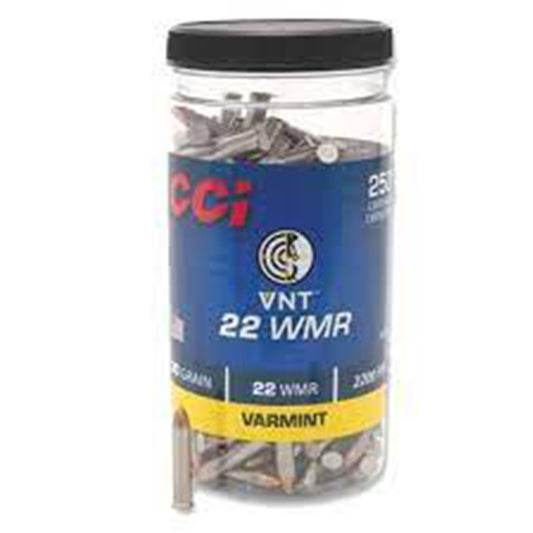 CCI 22 WMR Ammo 30 Grain Varmint Tipped 250 Round Bottle