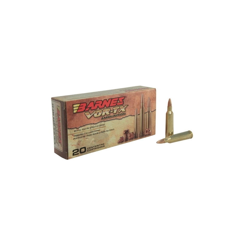 Barnes VOR-TX 22-250 Remington Ammo 50 Grain TSX Bullet Flat Base Lead-Free