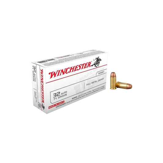 Winchester USA 32 ACP AUTO Ammo 71 Grain Full Metal Jacket