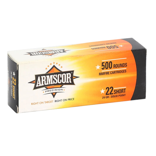 Armscor Rimfire 22 Short 29 Grain Solid Point  500 Rounds