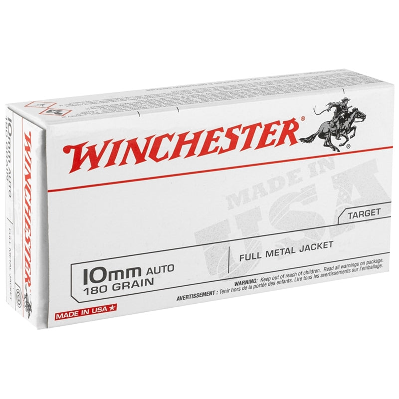 Winchester 10mm Auto Ammo 180 Grain Full Metal Jacket Target