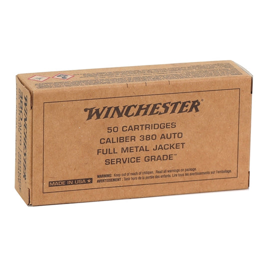 Winchester Service Grade 380 ACP Auto Ammo 95 Grain Full Metal Jacket