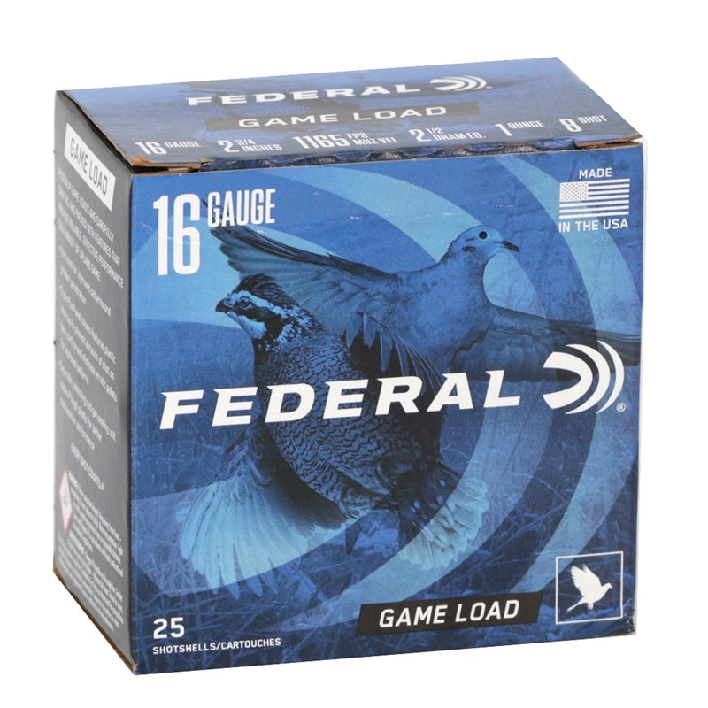 Federal Game-Shok Upland-Game 16 Gauge Ammo 2-3/4" 1 oz #8 Shot