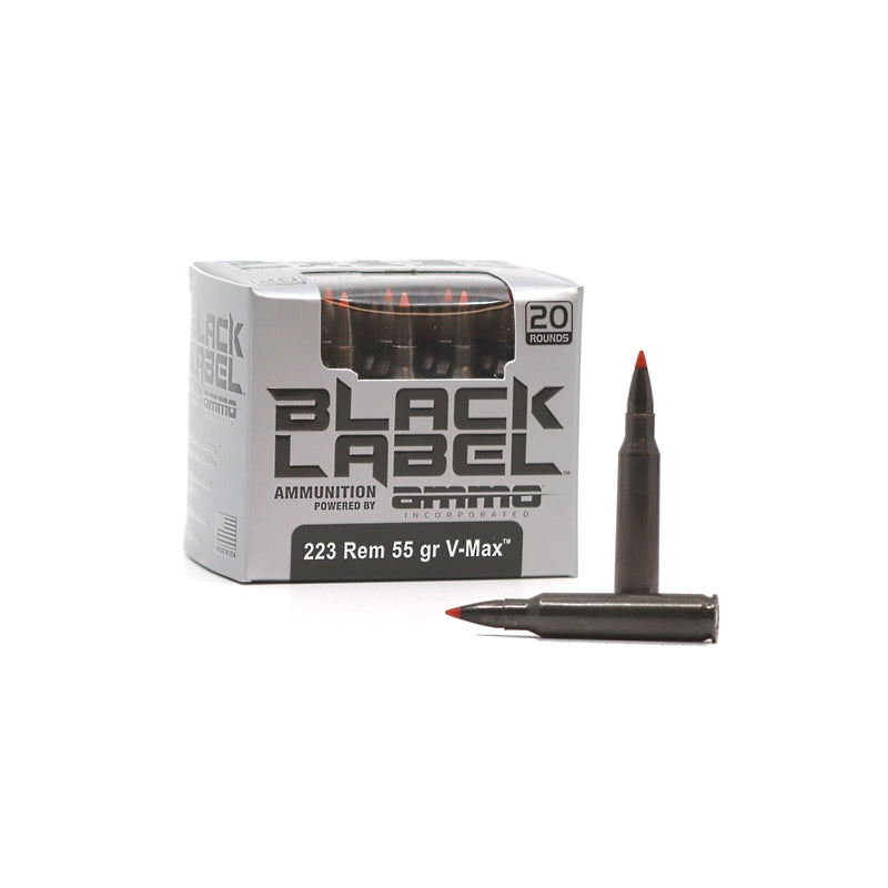 Ammo Inc Black Label 223 Remington Ammo 55 Grain V-Max