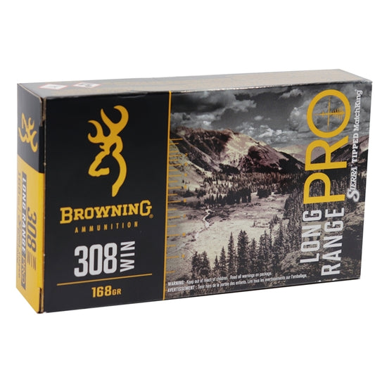 Browning Long Range Pro 308 Winchester Ammo 168 Grain BTHP