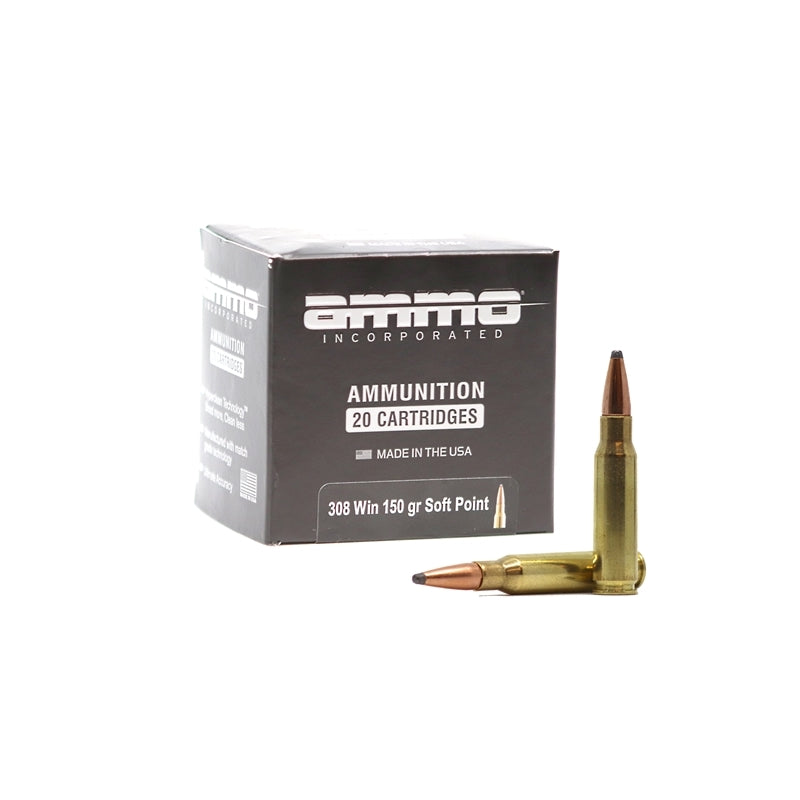 Ammo Inc 308 Winchester Ammo 150 Grain Soft Point Signature Line