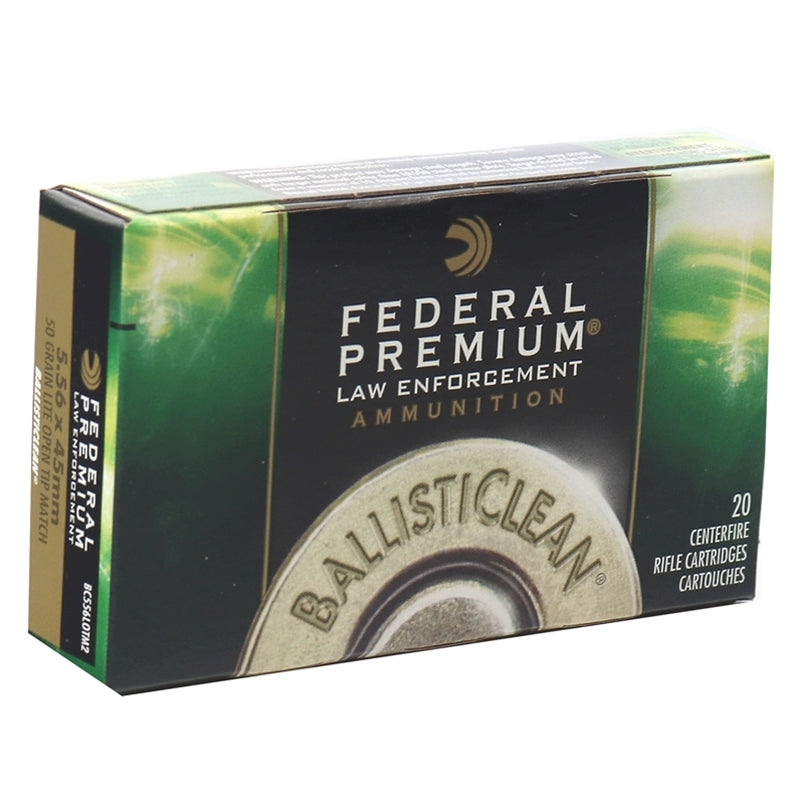 Federal BallistiClean RHT 5.56x45mm Ammo 50 Grain Lite Open Tip Match