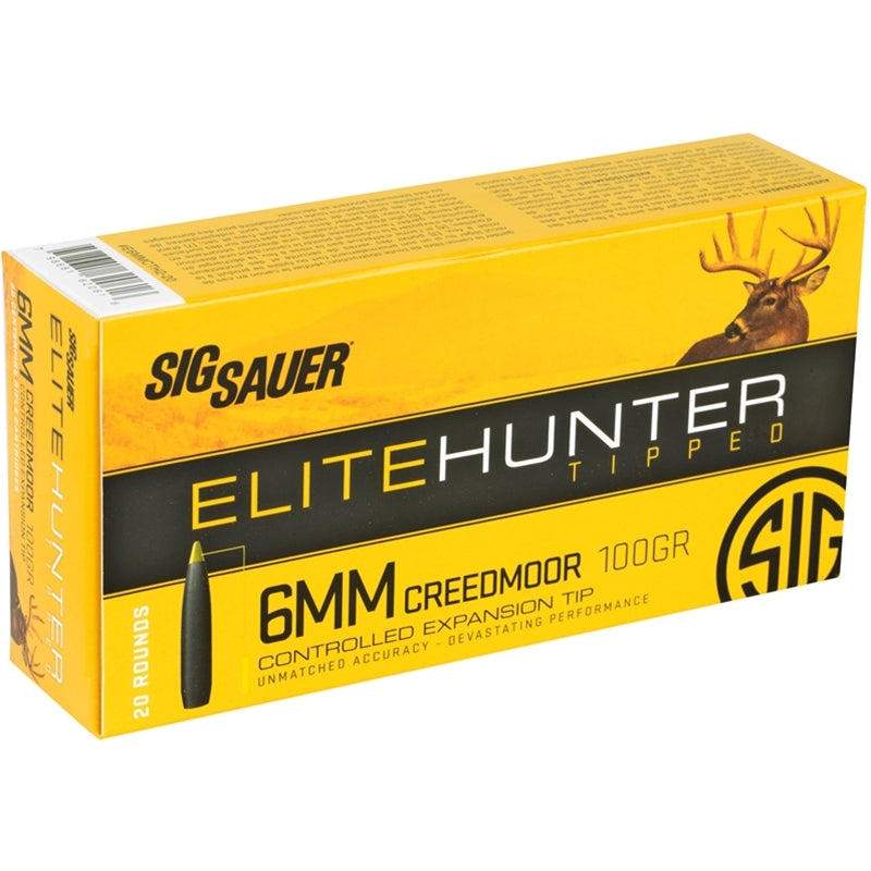 Sig Sauer Elite Hunter 6mm Creedmoor Ammo 100 Grain Elite Tipped Hunting