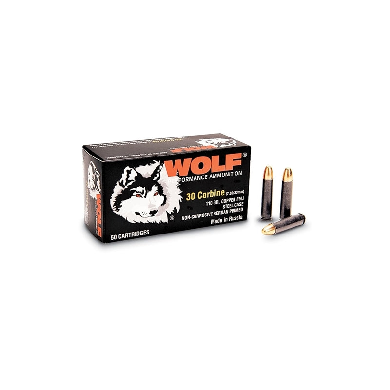 Wolf Performance 30 Carbine Ammo 110 Grain FMJ Steel Case