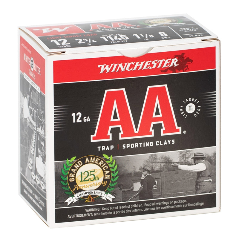 Winchester Light Target Load AA 12 Gauge Ammo 2 3/4"-1 1/8oz. #8 Shot