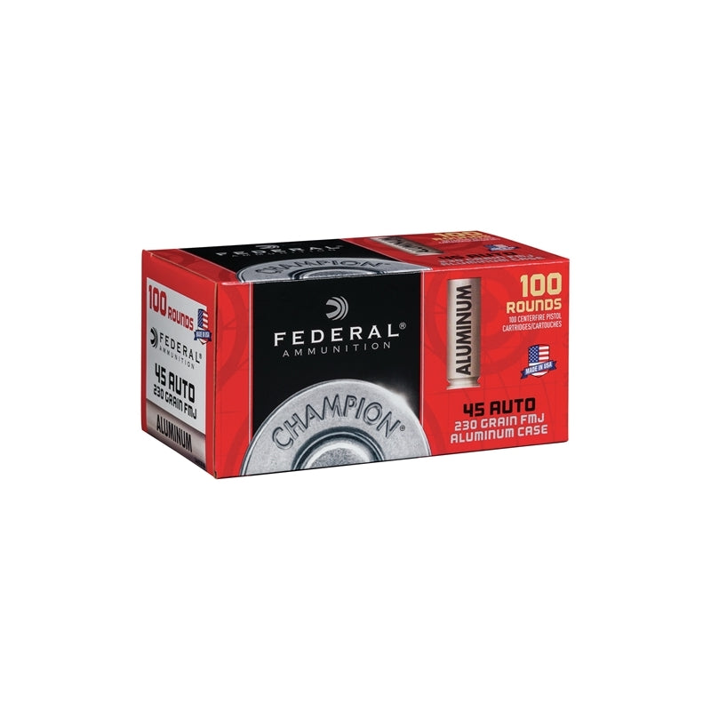 Federal Champion Aluminum 45 ACP AUTO Ammo 230 Grain FMJ 100 Rounds