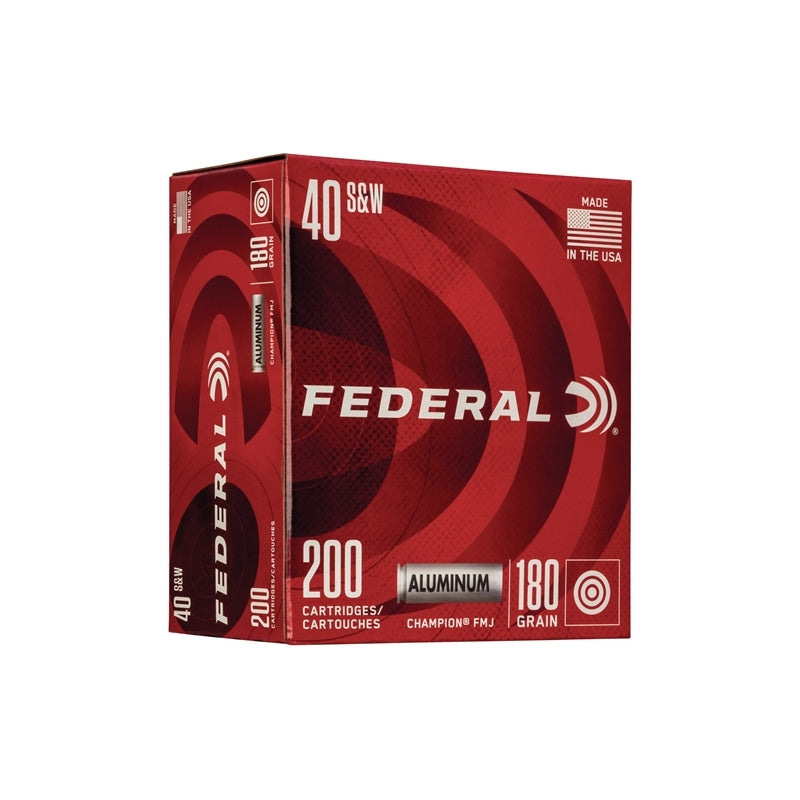 Federal Champion 40 S&W Ammo 180 Grain Aluminum Case FMJ 200 Rounds