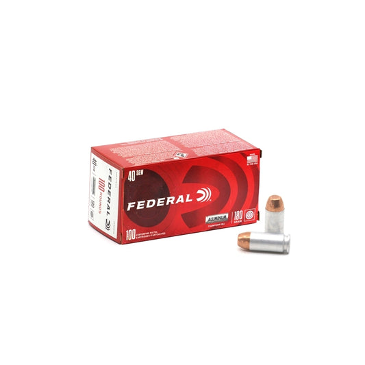 Federal Champion 40 S&W Ammo 180 Grain Aluminum Case FMJ 100 Rounds