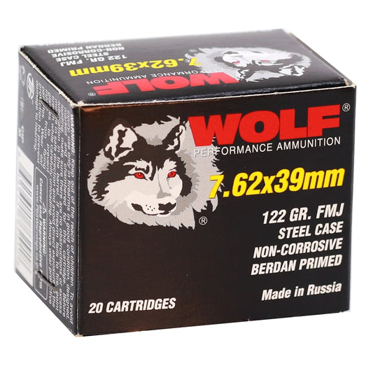 Wolf Performance 7.62x39mm Ammo 122 Grain FMJ Steel Case 1000 Rounds