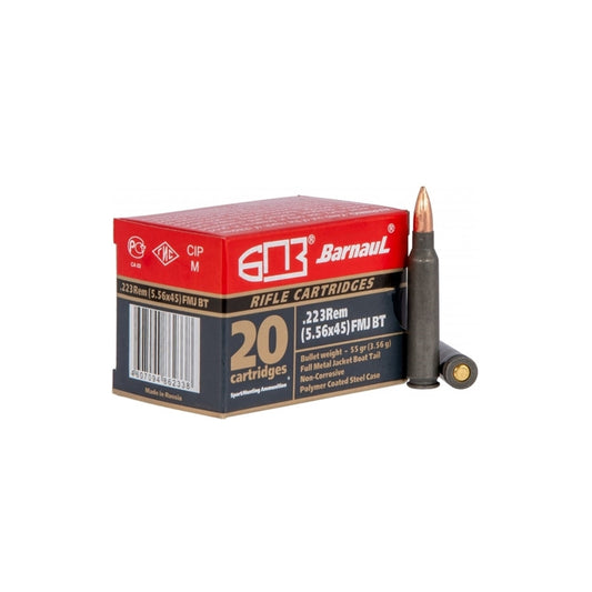 Barnaul 223 Remington Ammo 55 Grain FMJBT Steel Case