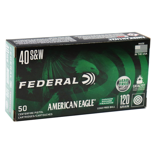 Federal American Eagle IRT 40 S&W Ammo 120 Grain Lead Free Full Metal Jacket