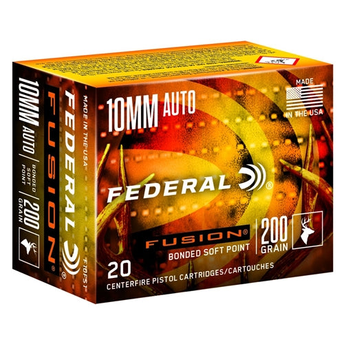 Federal Fusion 10mm AUTO Ammo 200 Grain Bonded Soft Point