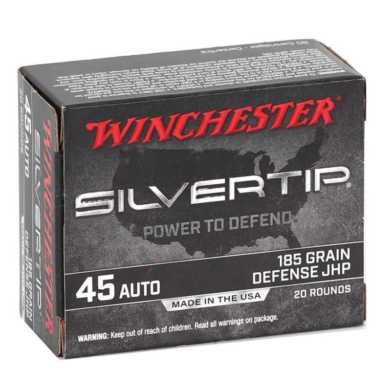 Winchester Silvertip 45 ACP  AUTO Ammo 185 Grain Silvertip Hollow Point